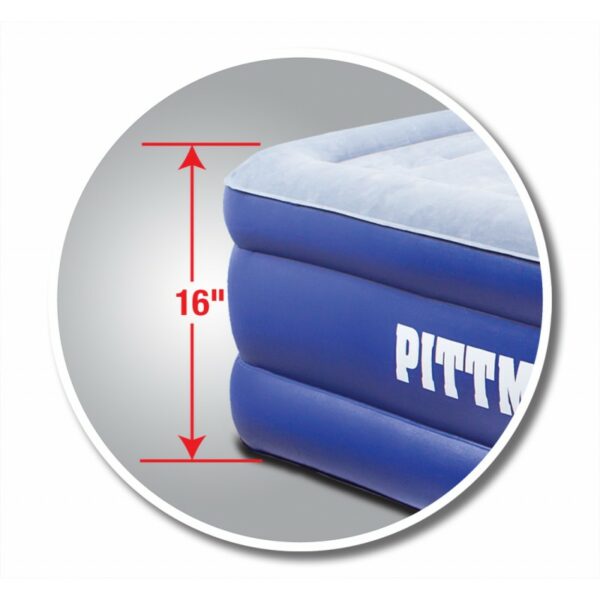 Photo of PPI-QDHPAC mattress in blue showing 16 inch height