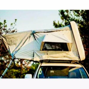 Lifestyle photo of Pittman Sky Hardtop Tent Front View Open on White SUV